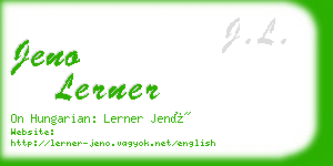 jeno lerner business card